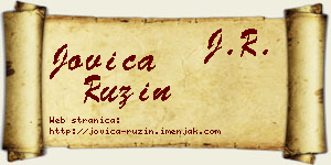 Jovica Ružin vizit kartica